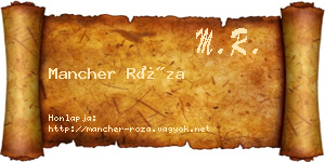 Mancher Róza névjegykártya