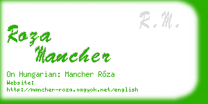 roza mancher business card